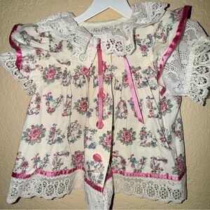 Floral Lace Trim Kids Top